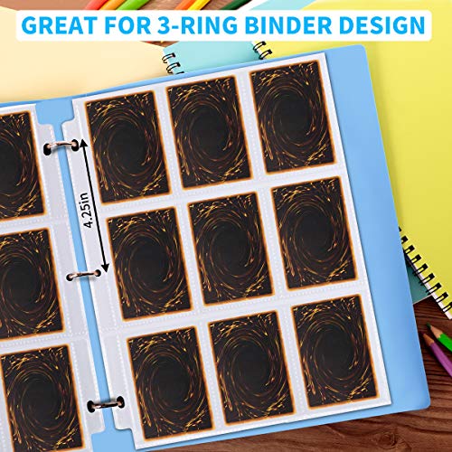 Trading Card Sleeves, JIQEZNL 1440 Pockets Premium Double Side Baseball Card Sleeves Pages for 3 Ring Binder, 9 Pocket Card Sheets Protectors for Standard Pokemon Cards, Sports, Yugioh, Business Cards - size: 80 Sheets