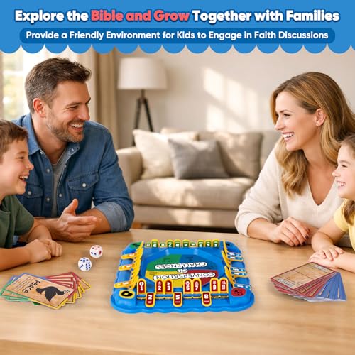 Garybank Bible Conversation Game for Kids, Christian Virtue Development | 180 Conversations & Challenges, 10 Bible Virtue Cards, 10 Verses, Learn the Bible, Learn Math Skills & Strategy, Age 5+