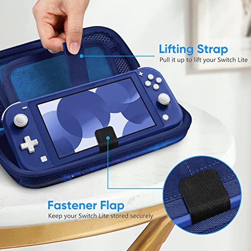 FINTIE Shockproof Carrying Case for Nintendo Switch Lite 2019 | Hard Shell Protective Cover, Portable Travel Storage Bag, Game Card / Micro SD Card Slots, Inner Pocket, Starry Sky - color: starry sky