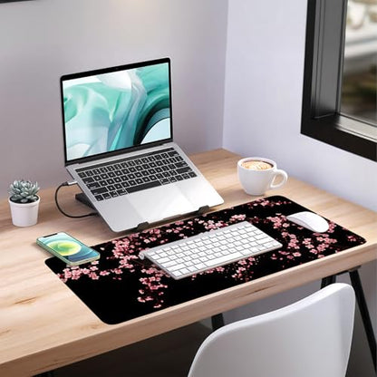 Cherry Blossom Extended Gaming Mouse Pad 35.4 x 15.7 Inch – Japanese-Inspired Desk Mat for Gaming, Office, and Study with Non-Slip Rubber Base - color: #42, size: 35.4" x 35.4"