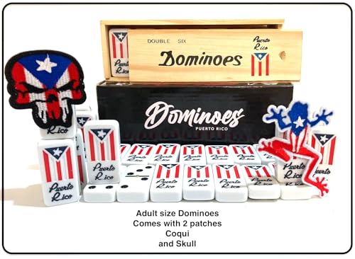 Puerto Rico Dominoes Adult Set Gifts Double six Puerto Rican Domino Set Boricua Style Comes with PR Flag