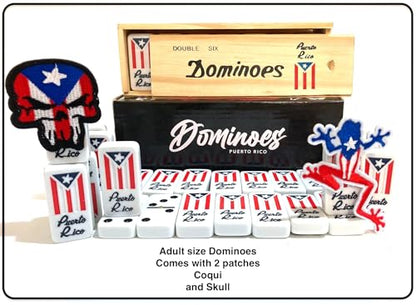 Puerto Rico Dominoes Adult Set Gifts Double six Puerto Rican Domino Set Boricua Style Comes with PR Flag