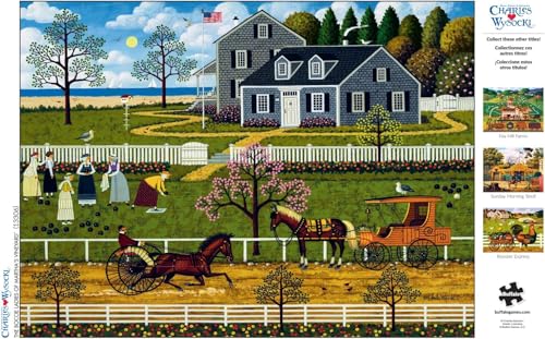 Buffalo Games Charles Wysocki, Boccie Ladies, 1000 Piece Puzzle for Adults | Jigsaw Puzzle with Full-Size Reference Poster, Precision-Cut Pieces, Snap Fit, Minimal Puzzle Dust, Made in USA