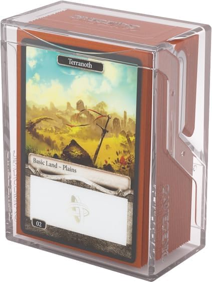 Gamegenic Bastion 50+ XL Deck Box - Compact, Secure, and Perfectly Organized for Your Trading Cards! Safely Protects 50+ Double-Sleeved Cards, White Color, Made - color: Clear