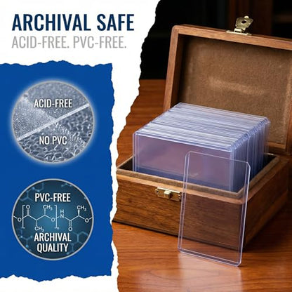 400 Pcs 3 x 4 Inch Card Sleeves and Toploaders for Trading Cards | Includes 200 Hard And 200 Soft Card Protectors For Baseball, Football, Sports And Trading Card Storage And Display