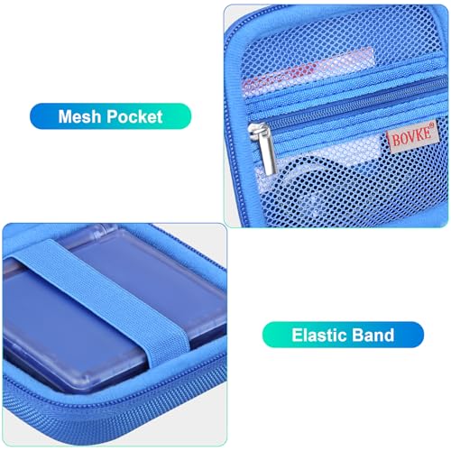 BOVKE Carrying Case Compatible with Anbernic RG35XXSP / RG34XX SP Handheld Game Console, Clamshell Retro Games Consoles Flip Hand-held System Holder with Mesh Pocket for Cables and Accessories, Blue - style: Blue Case