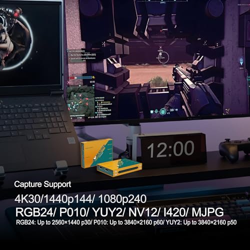 SDI/HDMI to USB3.0 Video External Capture Card for Streaming, Uncompressed (YUY2) 1080P60 Play and Pluy for Church Live Streaming Tele-Conference Tele-Education (UC1218-4KS)