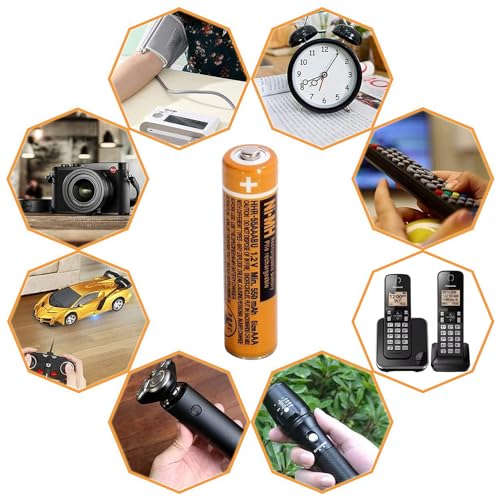 NI-MH AAA Rechargeable Battery 1.2V 550mah 8-Pack hhr-55aaabu AAA Batteries for Panasonic Cordless Phones, Remote Controls, Electronics | 550mAh Pre-Charged，Ready to Use,low self-discharge, 2500 cycles,for Remote Controls,Toys，Clocks - size: 550-8