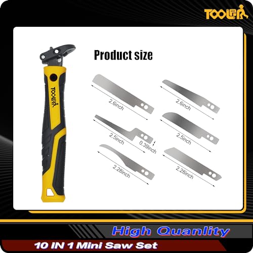 TOOLAN: 10-In-1 Model Craft Hand Saw & File Set. DIY Mini Razor Saw&File Kit for Handcrafted, Modeling, Plastic, and Other Fine Cutting, Reliable Blade Quick Change Mechanism - color: 10-in-1 Craft Hand Saw