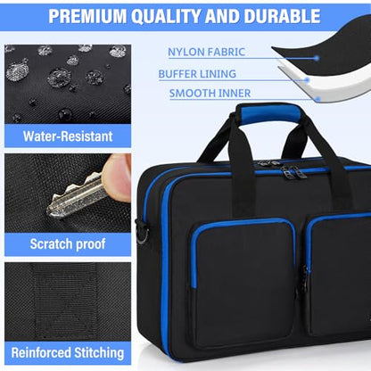 AKOZLIN Padded Carrying Travel Bag Compatible with PS5/PS5 Pro Console Compatible with Monitor,Headset,Game,Charger & Accessories Storage Case [Video Game] - style: For Ps5/Pro-black Blue
