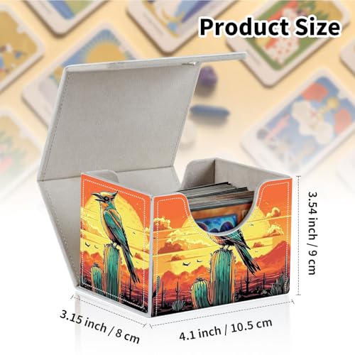 Stylish MTG Deck Box for 110+ Cards, Magnetic Commander Deck Case with Bonus Game Card Pouch, Durable Storage for TCG and Sleeved Magic Cards, Artistic Bird - color: Artistic Bird