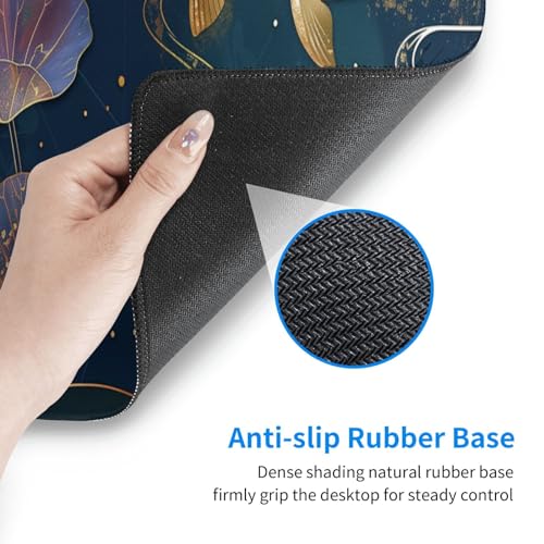 Gaming Mouse Pad Desk Pad,Extended Big Mouse Pad,31.5x11.8 Inch Long Computer Keyboard Mouse Mat Mousepad with 3mm Non-Slip Base and Stitched Edge for Gaming and Office… (koi) - color: Koi