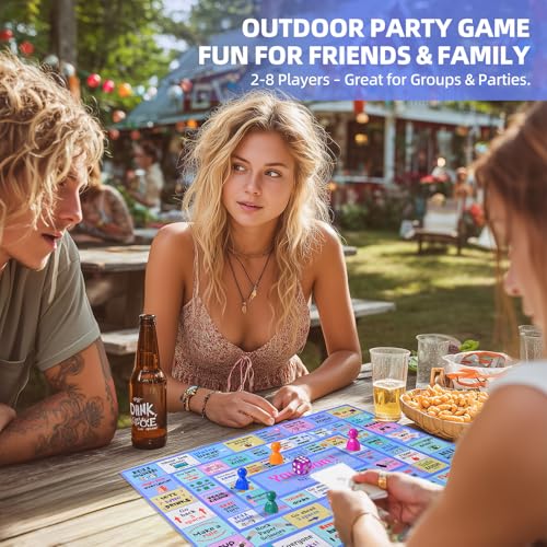Drinking Games,Leather Mat Drinking Board Game for Adults,Interactive Girls Night Drinking Games,Bachelorette Party Games,Age 21+,2-8 Players - color: Sky Blue