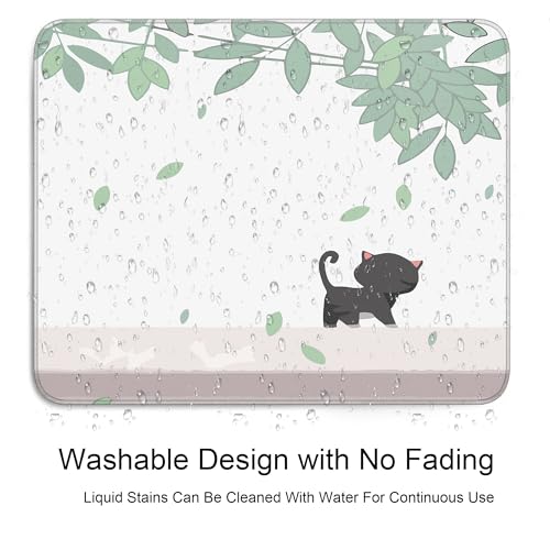 Cute Black Cat Square Mouse Pad,Anime Cat Mouse Pads for Wireless Mouse Desk Accessories,10"X8" Travel Mousepad with Non-Slip Rubber Base, Stitched Edge Mouse Pads for Desk,Computers,Laptop,Office - color: S-14