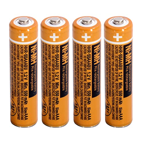 AAA Rechargeable Batteries for Panasonic Cordless Phones 4-Pack,NiMH 1.2v | 550mAh Pre-Charged，Ready to Use,low self-discharge, 2500 cycles,for Remote Controls,Toys，Clocks - size: 550-4
