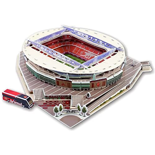 Classic Football Stadium Puzzle,3D Puzzle Soccer Club Venues,3D Paper Model Building Puzzle Kit, Soccer Stadium Souvenir Gift,Handmade Puzzle Ornaments，Cardboard Model (Emirates Stadium) - color: Emirates Stadium