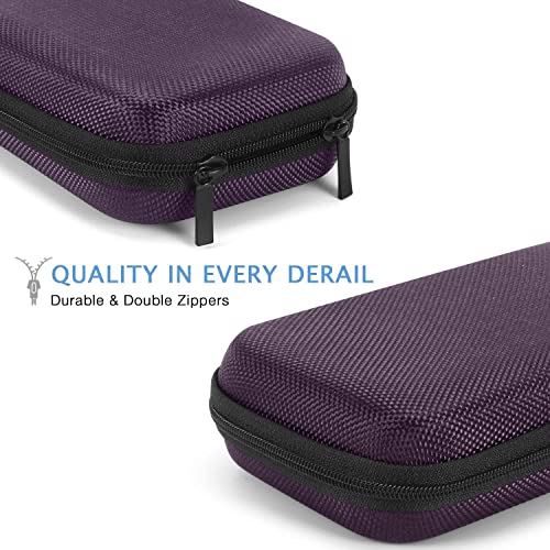 Hard EVA Carrying Case - GLCON Protective Electronic EVA Storage Case for Power Bank, Charger, Earbuds, Cell Phone, Battery - Portable Small Travel Bag with Mesh Inner Pocket + Zipper Enclosure - color: Purple