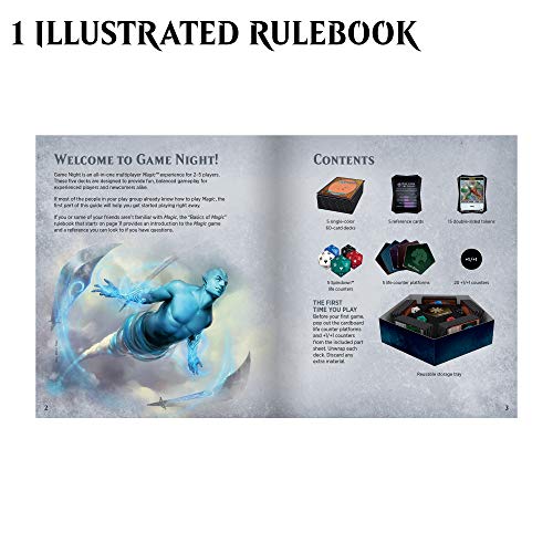 Magic: The Gathering Magic Game Night | Card Game for 2-5 Players | 5 Decks | 5 Dice | Accessories