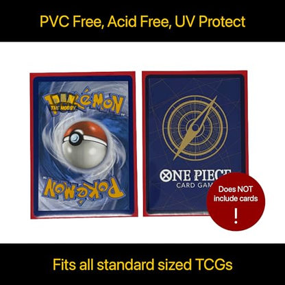 Battle Sleeves! Semi Matte for Standard Sized Trading Cards | Super Easy to Shuffle! | 200 Count | Red - color: Red
