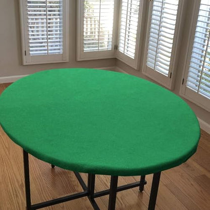 Felt Card Table Game Cover, 36 Inch Round Tablecloth Poker Table Cover Fit 36-48 Inch Game Table Topper Mat ,Elastic Card Game Table Protector Foldable Poker Table Cover Protector for Playing Cards