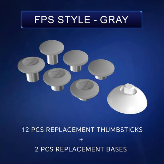 ZD Gaming B-Type Thumb Grip Replacement Kit, Standard/FPS/Arcade Joystick Caps with Replacement Bases, Non-Slip, Compatible with PlayStation/NS Pro Controllers, Enhanced Precision for E-Sports Gaming & All Game Modes (FPS Style)-Gray - color: Gray