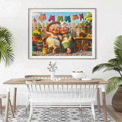 Happy Grandma 1000 Piece Puzzle for Adults,Puzzles for Adults 1000 Pieces,Challenging and Hard Difficult Mosaic Jigsaw Puzzles Toy Games 1000Pieces 27.5 X 19.7inch - color: Happy Grandma