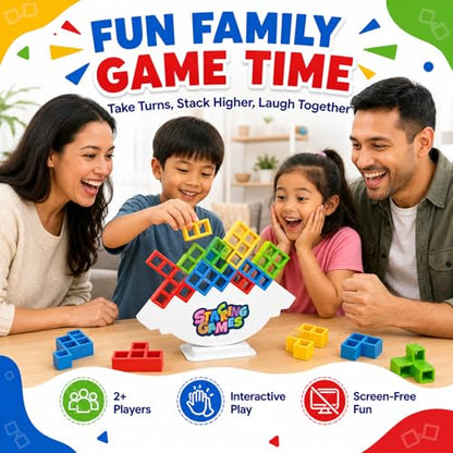 48PCS Balance Stacking Game, 2 Players Tower Board Toy for Adults & Kids, Family Party Travel Game, Team Building Blocks