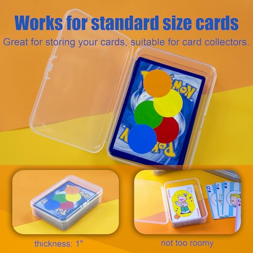 JINUPHION 8 Pcs Playing Card Case, Small Clear Box, Plastic Deck Box, Card Deck Holder, Game Card Storage Organizer (8 pcs Standard) (No Cards) - size: 8 pcs Standard