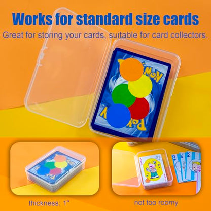 JINUPHION 8 Pcs Playing Card Case, Small Clear Box, Plastic Deck Box, Card Deck Holder, Game Card Storage Organizer (8 pcs Standard) (No Cards) - size: 8 pcs Standard