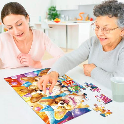 6 Packs 36 Pieces Large Puzzles for Seniors,Dementia Puzzles for Elderly Adults,Jigsaw Puzzles for Adults Seniors with Alzheimer's Dementia with 3 Storage Bags - style: Leopard Toucan Bike
