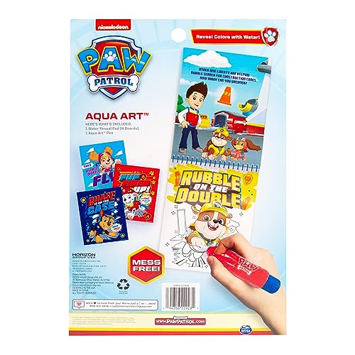 Paw Patrol Aqua Art, Color 4 Reusable Aqua Art Pages with a Water Pen, Reusable No-Mess Toddler Activities, Water Reveal Activity Book, Paw Patrol Toy, Toddler Travel Activities, Kids Travel Toys - style: Paw Patrol