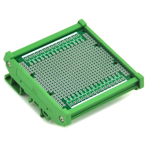 Electronics-Salon DIN Rail Mounting Carrier Housing with Prototype Board, PCB Size 77.4 x 72mm - size: PCB 77.4x72mm