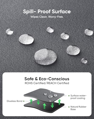 ALOANES Non-Slip Extended Mouse Pad Office&Home Desk Mat Stitched Edge | Gray Waterproof Jacquard Mousepad for Keyboard, Computer Gaming 27.6"x11.8"x0.12" - color: Gray, size: 27.6L x 11.8W inches
