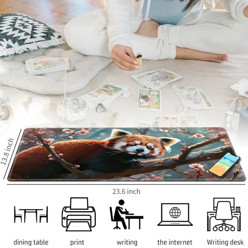 Red Panda for MTG & TCG Playmat Mouse Pad,BFDHGQZC 24" x 14" Game Mat for MTG/RPG/CCG Trading Card Game Playmats Table Mat Perfect for Card Games Video Games Computer Office - color: Red Panda