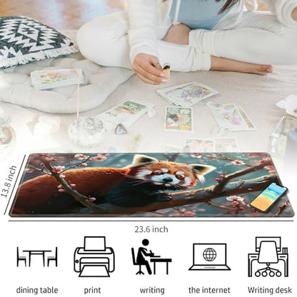 Red Panda for MTG & TCG Playmat Mouse Pad,BFDHGQZC 24" x 14" Game Mat for MTG/RPG/CCG Trading Card Game Playmats Table Mat Perfect for Card Games Video Games Computer Office - color: Red Panda