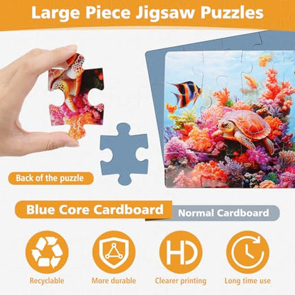 6 Pack 20 Large Piece Jigsaw Puzzles for Seniors with Dementia,Alzheimers Products for Elderly│Easy Memory Games, Cognitive Activities and Gifts for Patients in Nursing Homes(Landscape) - style: landscape
