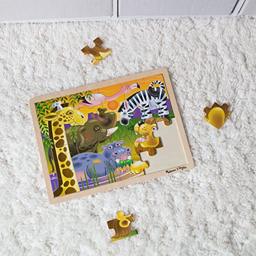 Melissa & Doug African Plains Safari Wooden Jigsaw Puzzle with Storage Tray (24 pcs) - style: African Plains Safari
