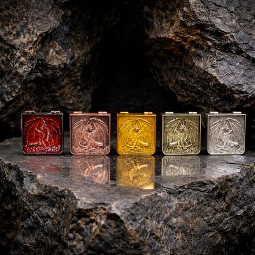 7-in-1 Metal Spinner DND Dice Set subitable for Dungeons & Dragons – Pocket Flip Rotating Dice with D4 D6 D8 D10 D12 D20 D% – Gaming Accessory with Magnetic Iron Box（Copper） - color: Copper