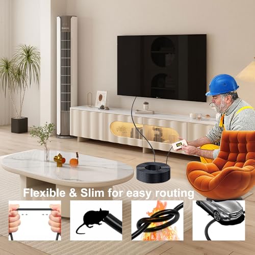 Fiber Optic hdmi Cable 100 ft,18Gbps 4k Ultra high Speed Support 4K@60Hz(4:4:4 RGB) HDR10,HDCP2.2,eARC,3D,CEC Unidirectional Active 2.0 Cord,Shielding Interference,Slim and Flexible - size: Fiber 100 ft
