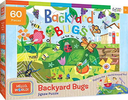 MasterPieces 60 Piece Nature Puzzle for Kids - Backyard Bugs - 19"x14" - style: Hello World Backyard Bugs