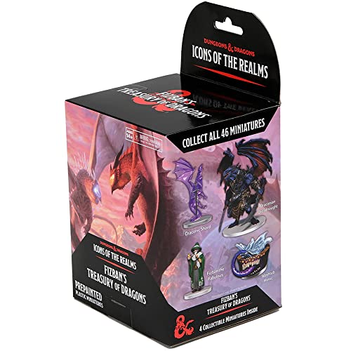 WizKids D&D Icons of The Realms: Fizban's Treasury of Dragons - Booster (Set22) - Contains 4 Miniatures, Pre-Painted, Pre-Assembled, Dungeons & Dragons - style: Booster