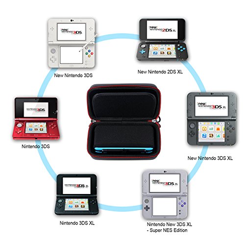 Smatree Carrying Case for Nintendo 3DS XL/2DS XL | Hard Protective Shell Travel Case for Nintendo New 3DS - Super NES Edition-Black/Red - color: Black Red