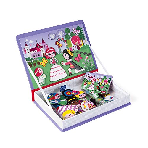 Janod MagnetiBook 63 pc Magnetic Princess Costumes Dress Up Game - Ages 3+ - J02725 - style: Princess Costumes