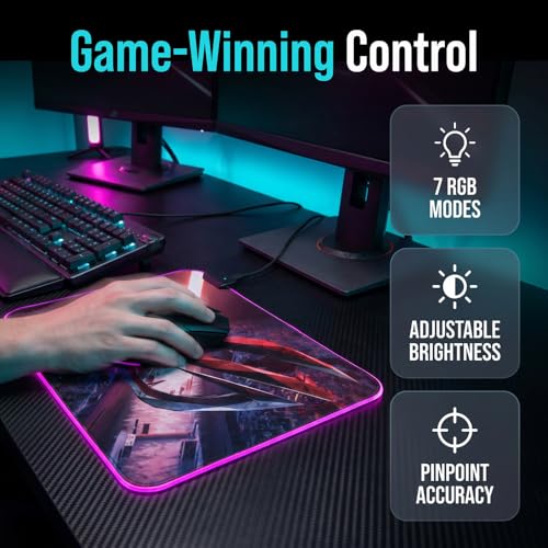 Luminous RGB Gaming Desk Mat, Large Mouse Pad, Wear-Resistant Non-Slip Pad, PC Accessory, (Small) 9.85"x13.79"