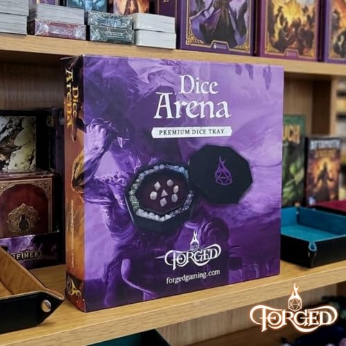 Forged Dice Co. Dice Arena Rolling Tray and Storage Compatible with Any dice Game, D&D and RPG Gaming - color: Purple