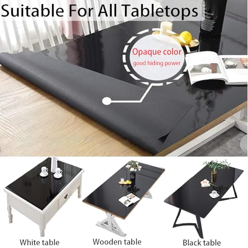 Black Plastic Table Cover Protector,1.5 mm PVC Tablecloth 25x37Inch Waterproof Desk Cover Protector Non-Slip Table Pad for Kitchen,Dresser,Gaming Desk,Dining Room Tables Anti-Scratch - size: 25x37 Inch