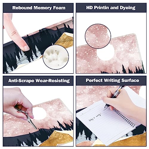 ARTSO Extended Gaming Mouse Pad Set, Keyboard Wrist Rest Support Pad + Wrist Cushion + XXL Large Mouse Pad + Coaster, Stitched Edge, Non-Slip, Memory Foam Desk Mat, Pink Abstract Mountain - color: Pink Abstract Mountain