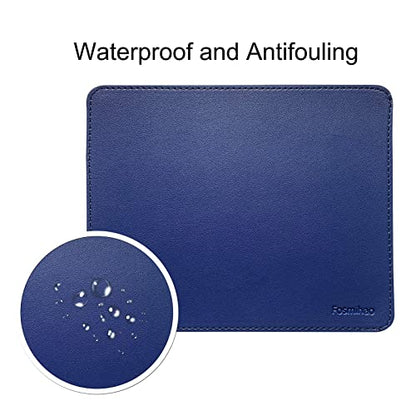 Leather Double Side Mouse Pad With Stitched Edge - Waterproof Ultra Thin for Computers, Laptop, Office & Home, 10.2 x 8.3 Inch, 1 Pack (Navy Blue) - color: Navy Blue