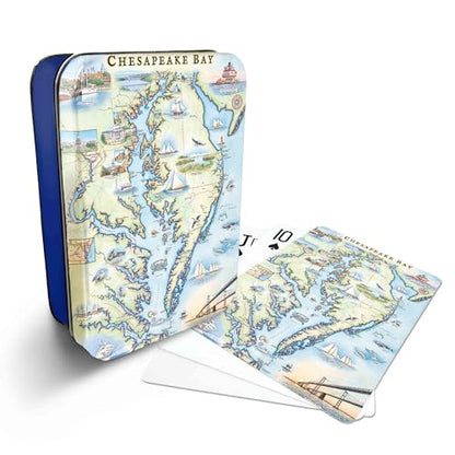 Xplorer Maps Chesapeake Bay Map Standard 52-Deck Playing Cards - Official Vegas Poker Size - color: Chesapeake Bay