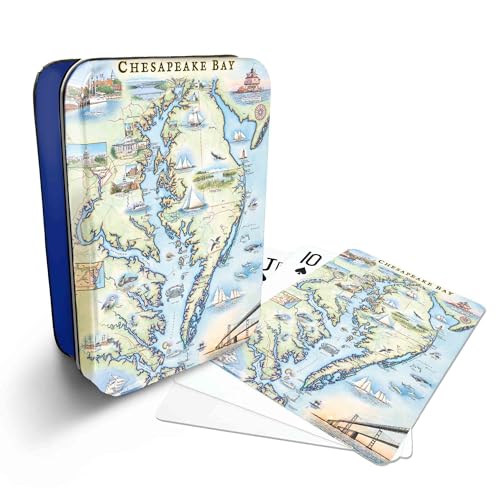 Xplorer Maps Chesapeake Bay Map Standard 52-Deck Playing Cards - Official Vegas Poker Size - color: Chesapeake Bay